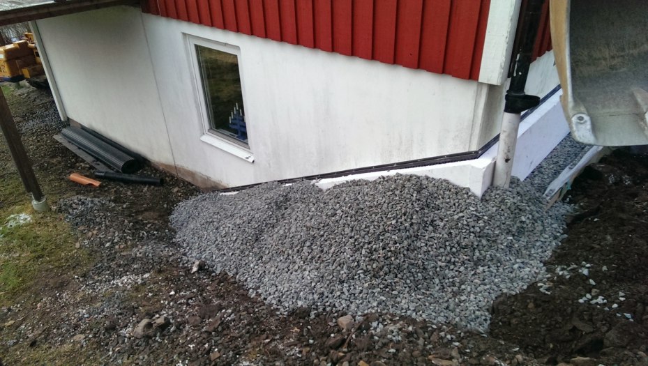Dränering av hus i Kållered